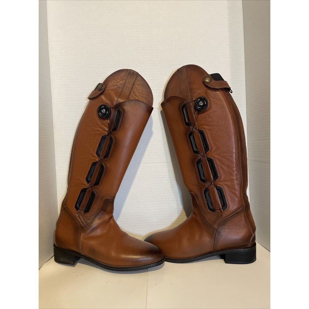 Horse Riding Boots Genuine Leather Size 5.5 Leather Equestrian Freelock Dial